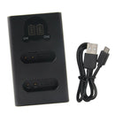 1Pcs Camera Dual Battery Charger&1Pcs USB Cable for ENEL23(Micro USB+Type C)