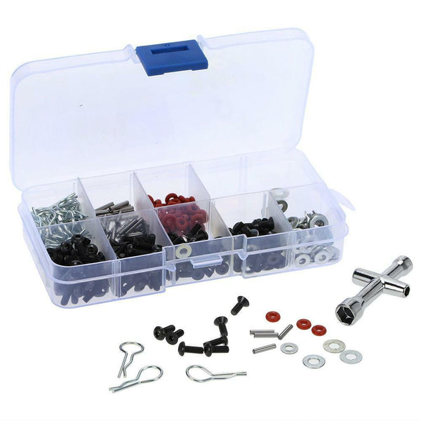 270pcs Full Stainless Steel Screw w/ Mini Box for HSP 1:10 RC Car DIY Use