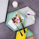 Set of 4 Geometric Combination Tray Fruit Snack Cosmetics Jewelry Storage