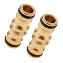 2 x Brass Quick Connect Water Hose Pipe Joiner Male To Male 1/2 Inch Connector