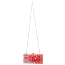 Lady Satin Clutch Bag Flower Evening Party Wedding Purse Chain Shoulder Han