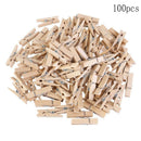 100PCS Clothes Photo Paper Peg Natural Wooden  Mini Clothespin Home Craft laps
