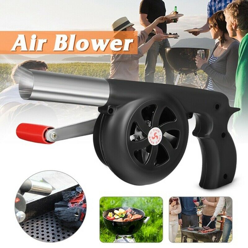 Outdoor Cooking BBQ Fan Air Blower For Barbecue Fire Bellows Hand Crank Too Z9W4