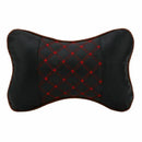 2 Pcs Leather PP Cotton Car Headrest Neck Pillow Auto Seat Cover Head Neck  T9Q3