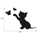 Cat Butterfly Car Stickers Vinyl Decals Graphics Decor Auto Styling (Black)
