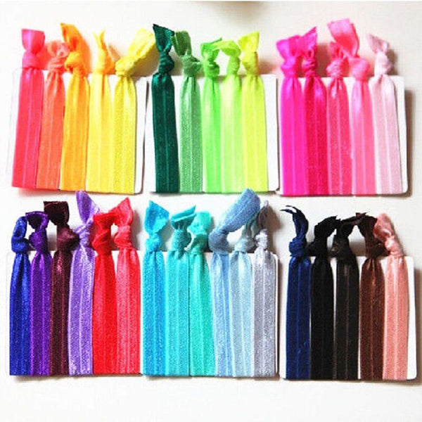 30Pcs Girl Elastic Hair Ties Rubber Band Knotted Hairband Ponytail_Holder