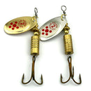 10 Pcs/Set Metal Fishing Baits Metal Dot Pattern Spinner Lures with Hook 6. BX