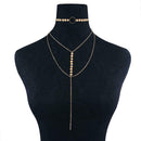Multi-layer Pendant Necklace Round Slice Clavicle Chain Jewelry (Style 1) A