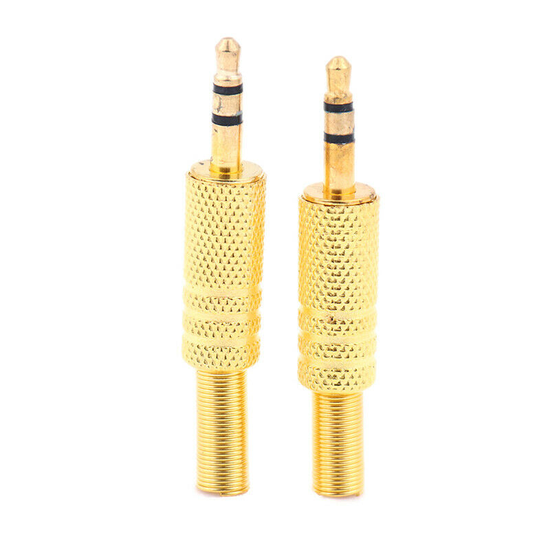 2Pcs Stereo 3.5mm Headphone Earphone DIY Male Audio Jack Plug Solder Connect_