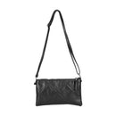 Black Rhombus Cosmetic Bag Large PU Zipper Handbag for Travel Makeup Tools