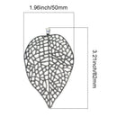 6Pcs Alloy Hollow Filigree Leaf Pendants Charms Connector for Jewelry Making