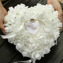 Personalized Wedding Rose HeartShaped Ring Box Bearer Holder Pillow Cushion S6B4
