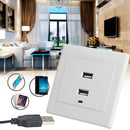 Dual USB Ports Wall Socket Charger AC/DC Power Adapter Plug Outlet Plate Panel