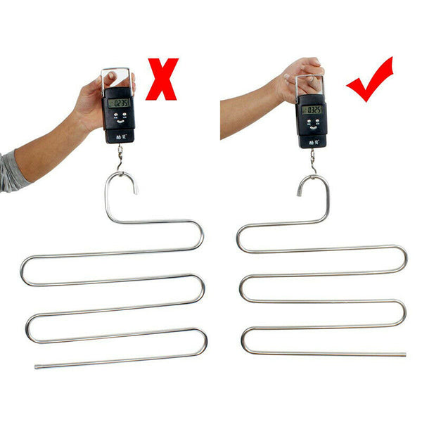 4PCS  Pants Hanger Rack S-type 5 Layers Clothes Belt Hanger Space Saving Sto Gw
