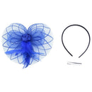 Flower Feather Fascinator Headband Hat Wedding Prom Ladies, Blue T2T3