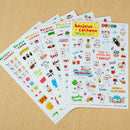 6 Sheets Cartoon Stickers DIY Calendar Diary Book Scrapbook Crafts Set