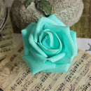 100Pcs Foam Rose Head Artificial Flower Bouquet Wedding Decor Blue+Rosy