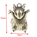 Brass Zodiac Rat Statue Key Chain Rings Pendants Metal Copper Car Keychain 3C