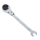 1pc Tubing Ratchet Wrench Flexible Head 72 Tooth Durable Steel Open End 9mm