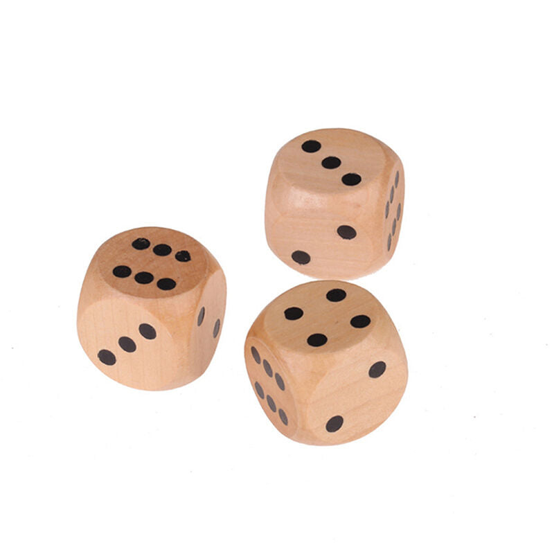 6 Pcs 16mm Wooden Wood Dice Game Natural Single Dice Board Games