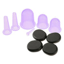 4 Pieces Lava Natural Stones with 6 Pieces Silicone Massage Vacuum Body and