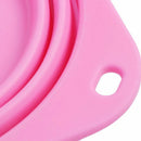 Pet Dog Folding Dish Bowl Travel Portable Water Feeding Feeder buckle Pink