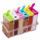 Transparent Spice Storage Containers, Set of 6 Seasoning Shaker Spice Jars  B8T8
