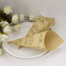 50 Pcs Retro Kraft Paper Cones Bouquet Candy Chocolate Bags Boxes Wedding P