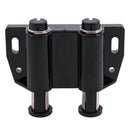 Black Plastic Metal Double Magnetic Press Head Door Catch Latch 6.7cm Width P6M6
