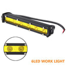7" 18W LED Work Light Bar Spot Suv ATV Boat Driving Fog Lamp 4WD Offroad YellMO