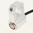 25mm Motorcycle Handlebar Headlight Fog Light Switch Stainless Steel Red