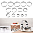 2x 14 Piece Stainless Steel Round Cookie Cutter Kit Scone Cutter