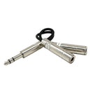 2x 6.35mm Male To 2X 1/4" Female Audio Y Splitter Stereo Speaker