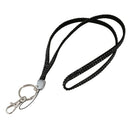 Black Strap Lanyard Bling Rhinestone Crystal Custom for ID Badge Key Ring H