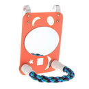 Parakeet Mirror Bird Mirror with Rope Perch Orange for Cockatoo Cockatiel