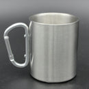 330ml Stainless Steel Mug with Foldable Self-lock Carabiner Handle Folding  U7K7