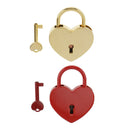 Retro Heart Shape Padlock w/ Key Suitcase Lock Valentine's Day Gift Red L