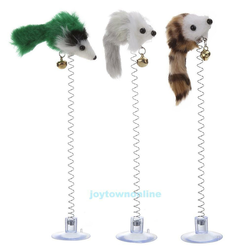 3Pcs Mini Plush Mouse Pet Cat Activity Toys Funny Playing Toys Bottom Sucker