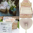 36 Pcs White Wedding Fan - Fans for Ceremony Invitations Heart Shaped Foldi X7G3