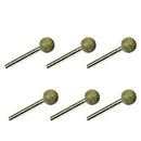 6x Round Head Diamond Mounted Points Grinding Bits 60mm Length 46 Grit 14/10mm