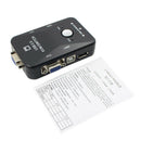 2 Port USB VGA KVM Switch Box For Mouse Keyboard Monitor Sharing Computer OZ
