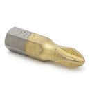 10 Pcs 25mm 1/4" Titanium Coated Anti Slip Hex Shank PH2 Screwdriver Bit new