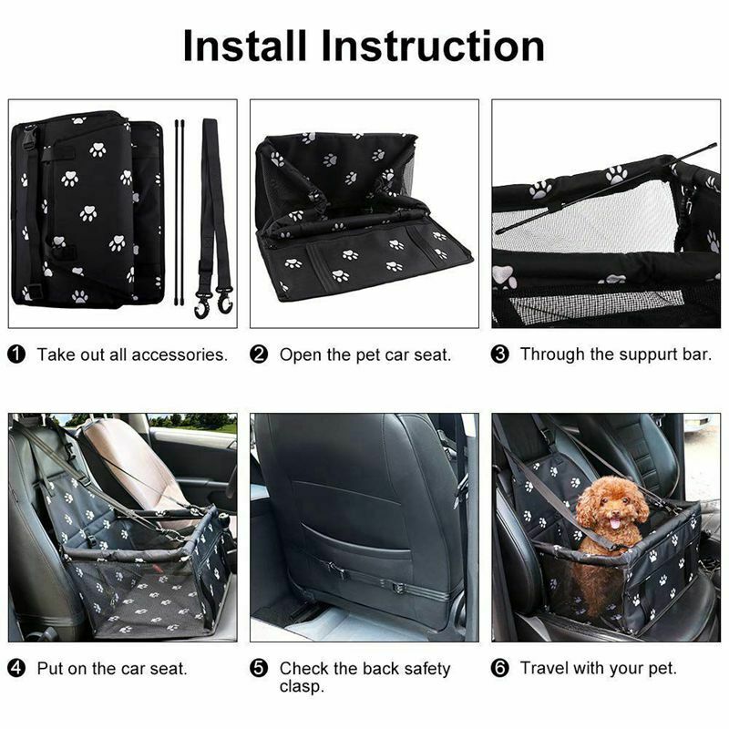 Pet Reinforce Car Booster Seat for Dog Cat Portable and Breathable Bag with