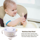 Cute Kids Stainless Steel Injection Bowl Spoon Baby Food Feeding Tableware