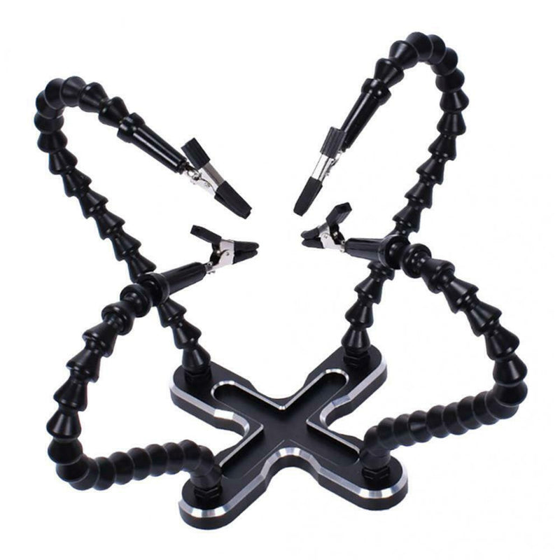 4 Hand Solder Hand Pcb Card Holder Flexible Arm Blue