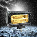 72W 6500K 24LED Truck Spotlight Lamp Yellow Lens Work Light Bar 5in 12V  DQD