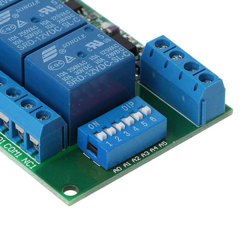 4CH 12V Modbus PC RTU UART RS485 Relay Board for PLC Lamp LED PTZ Camera Control