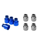 8x High Quality Fuel Injector Adapters for Acura B16 B18 D16Z D16Y Blue+Sliver