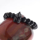 Men Black Spartan Helmet Beaded Natural Stone Adjustable Macrame Bracelet G I0M7