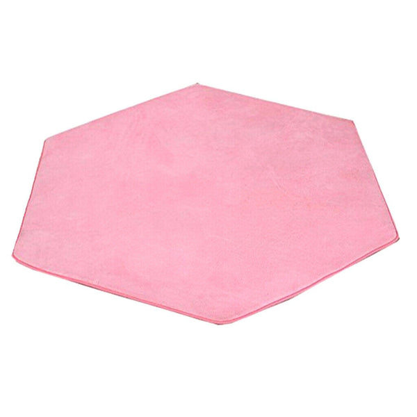 Plush Kids Tent Carpet Rug Play Mat Bedroom Cushion Blanket -Hexagonal Pink